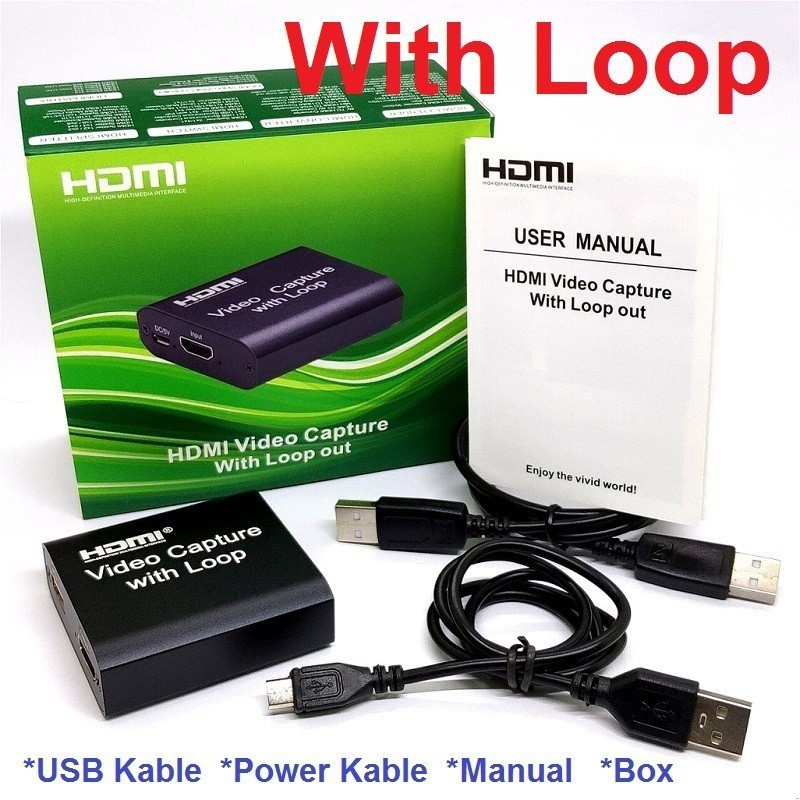 Hdtv video capture usb 3.0 with loop 4k 2k 1080p live streaming gaming amcap obs vlc etc