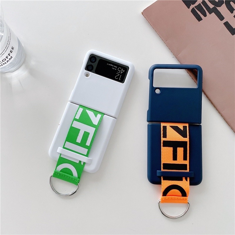 Case Samsung Z Flip 6 / 5 / 4 / 3 5G WristBand Strap ultra slim Casing Galaxy ZFLIP