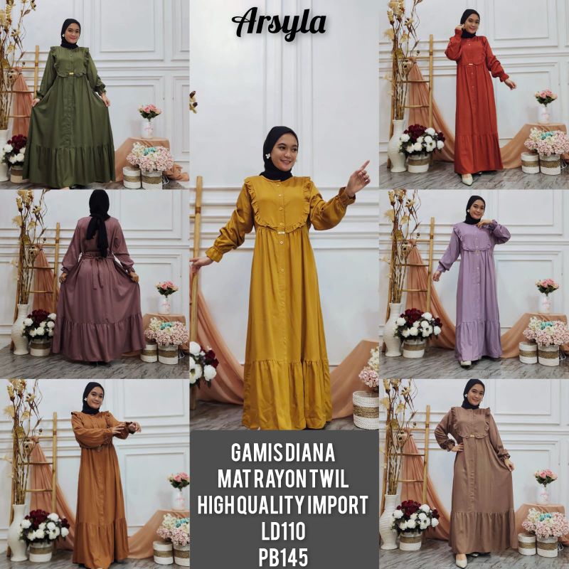 Gamis diana arsyla/home dress arsyla