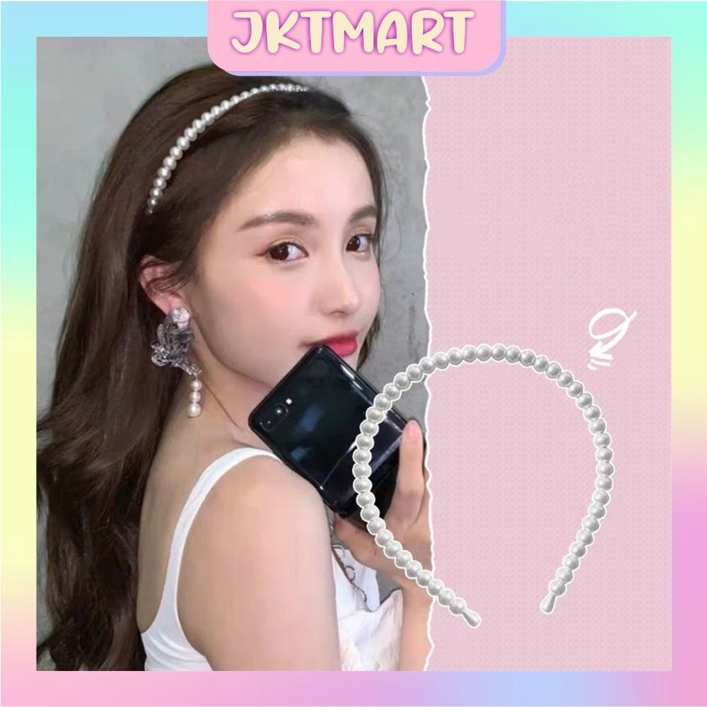 ⭐ JKTMART ⭐ Banda Gaya Korea Mutiara Pearl Wanita Aksesoris Fashion Wanita Headband Mutiara Import A071