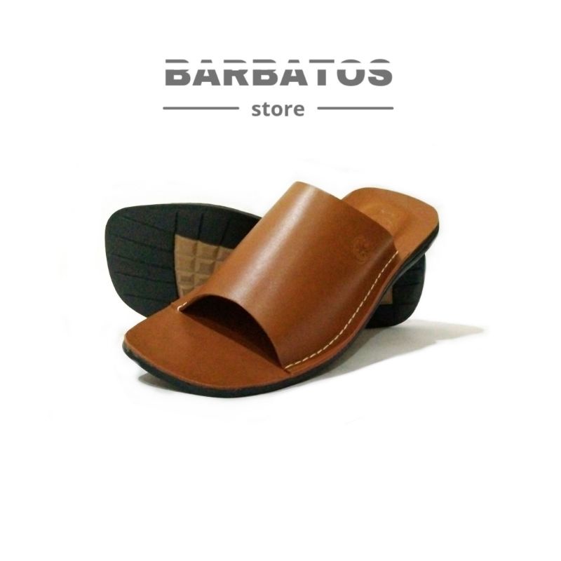 BARBATOS | Sandal Kulit Asli Kokop Pria | Sandal Kulit Slop | Sandal Kulit Slipper