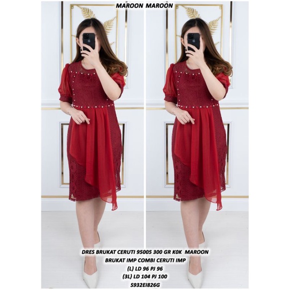 Dress Brukat Ceruty 9500 (ld 96 &amp; ld 104)