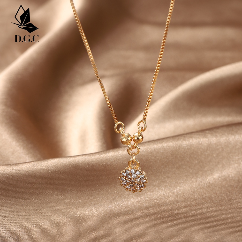✅COD Kalung Titanium Wanita Fashion Perhiasan Emas Nama Dewasa Aksesoris Rantai Berlian Hati Liontin Anti Karat D066-D005