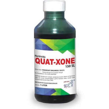 Herbisida Kontak Quatxone 150 SL || Bahan Aktif Parakuat Diklorida 150 G/L || Kemasan 1L