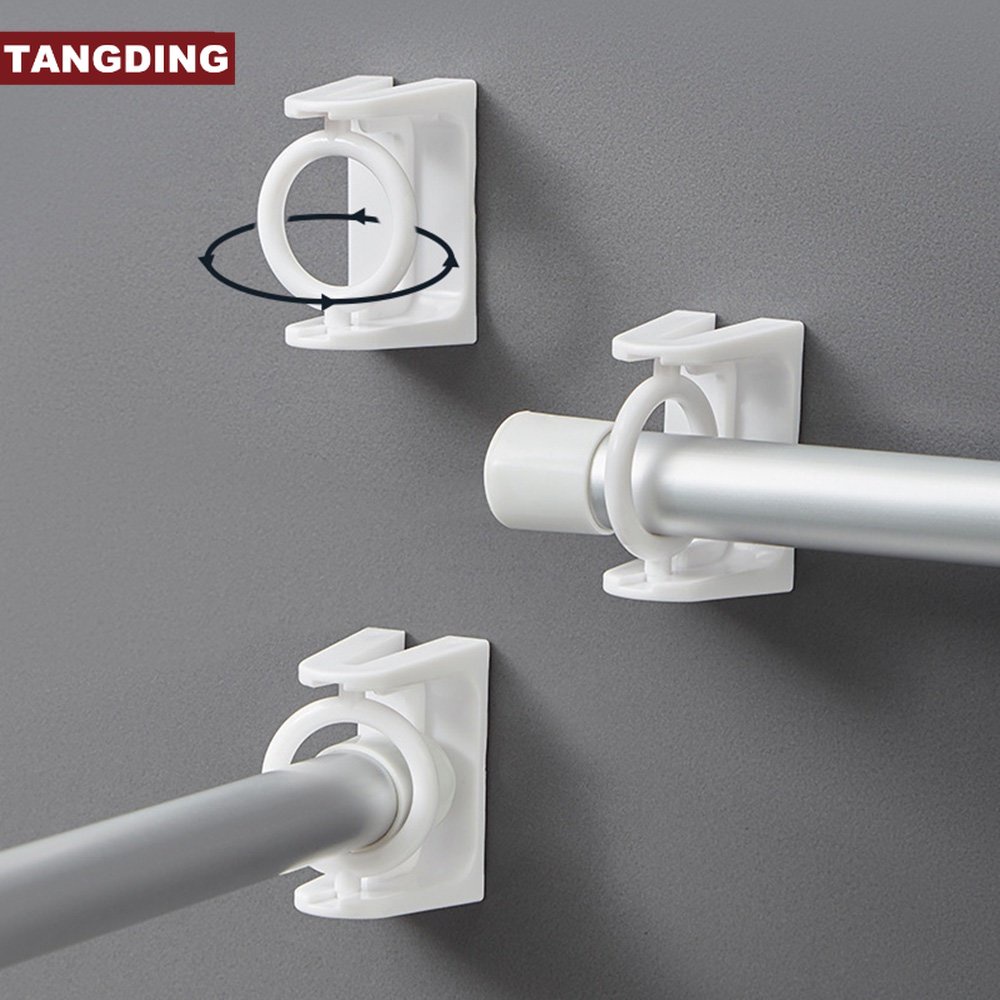 【COD Tangding】2 Pcs Ring Bracket Holder Tirai Shower Universal Rotasi 360 Derajat