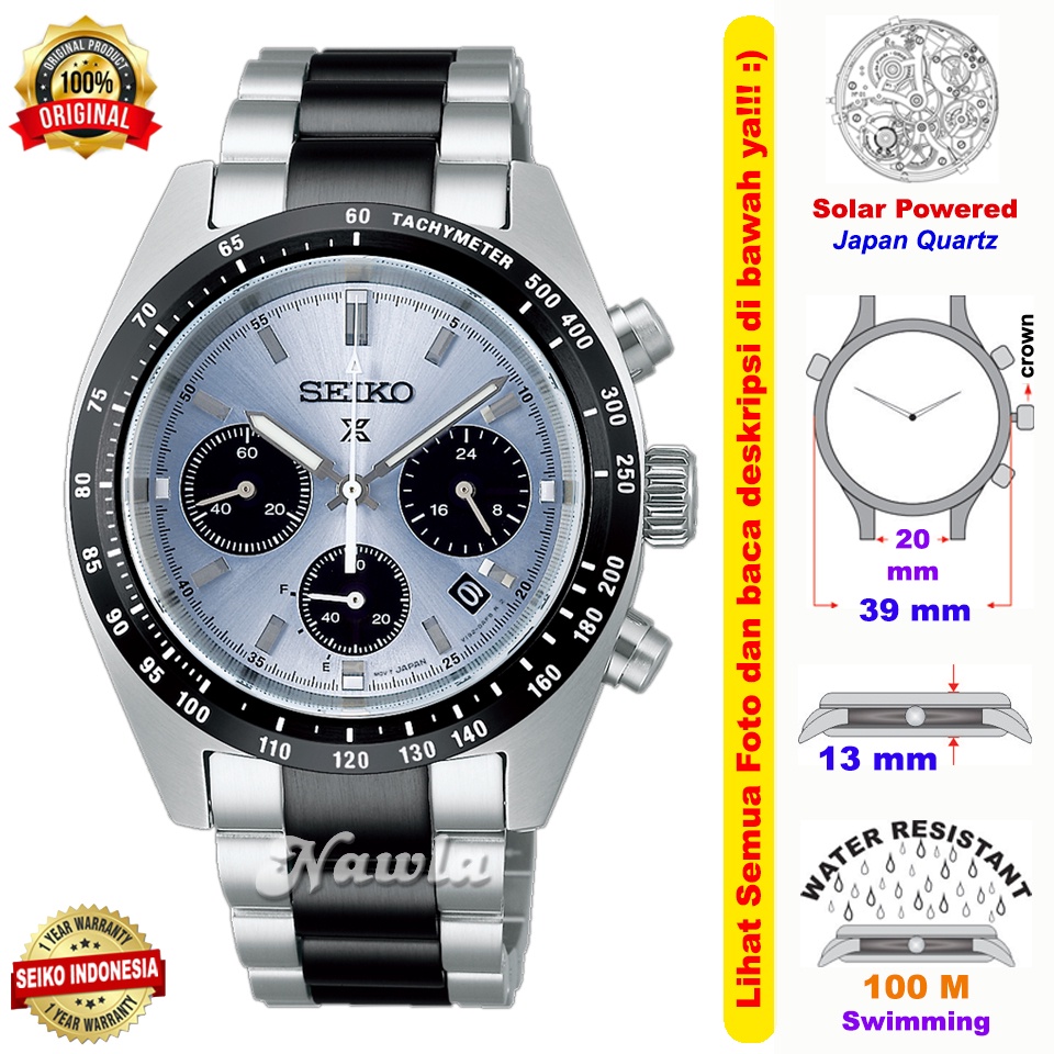 Seiko Solar SSC909P1 Prospex Speedtimer - Jam Tangan Pria SSC909