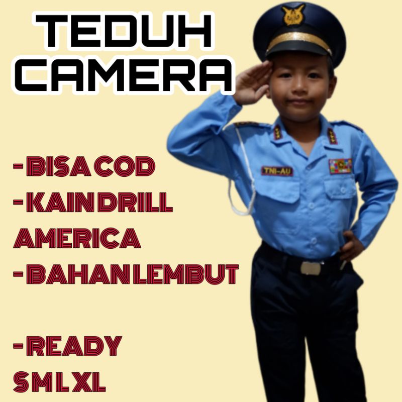 BAJU TNI AU ANAK / SERAGAM TNI AU ANAK / SERAGAM TNI ANGKATAN UDARA ANAK TK / SERAGAM TK/ SERAGAM PA