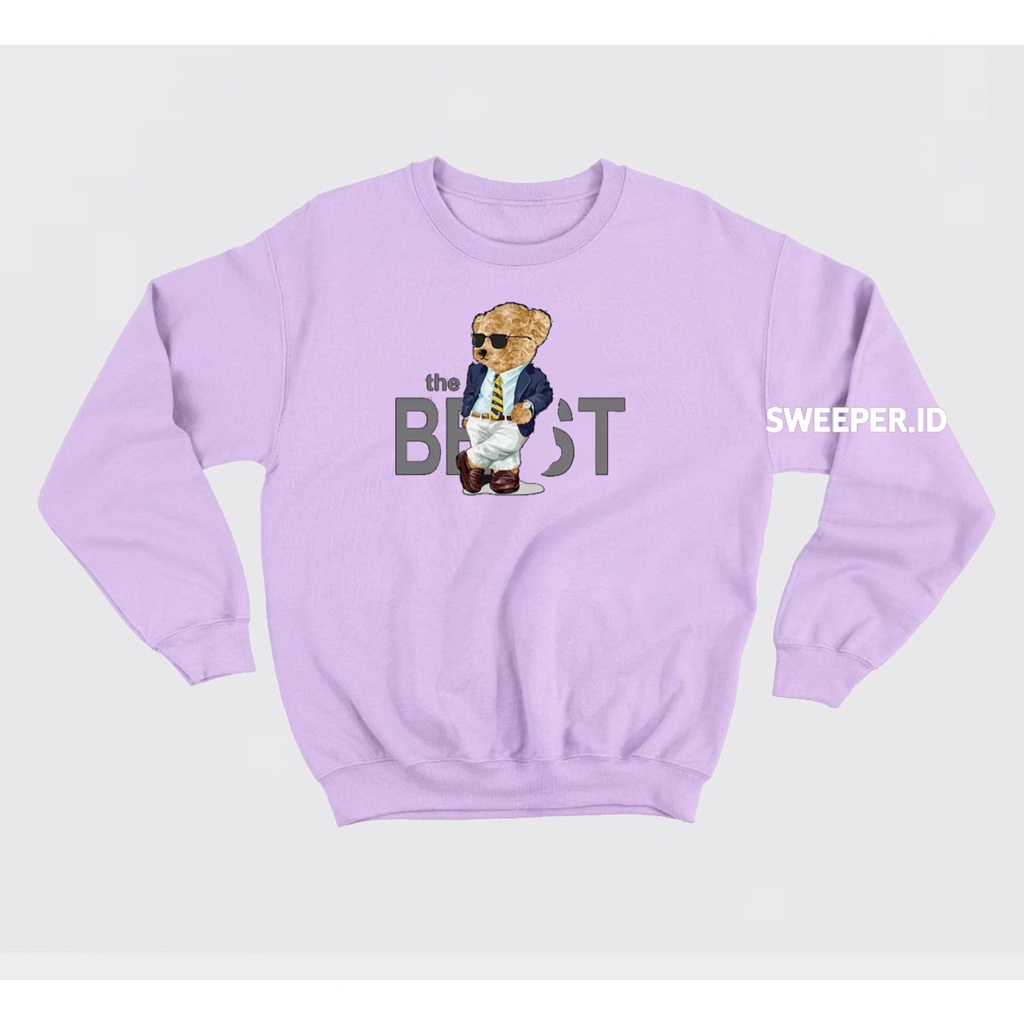 SWEATER CREWNECK TEDDYBEAR THE BEST BAHAN FLEECE BAHAN FLEECE