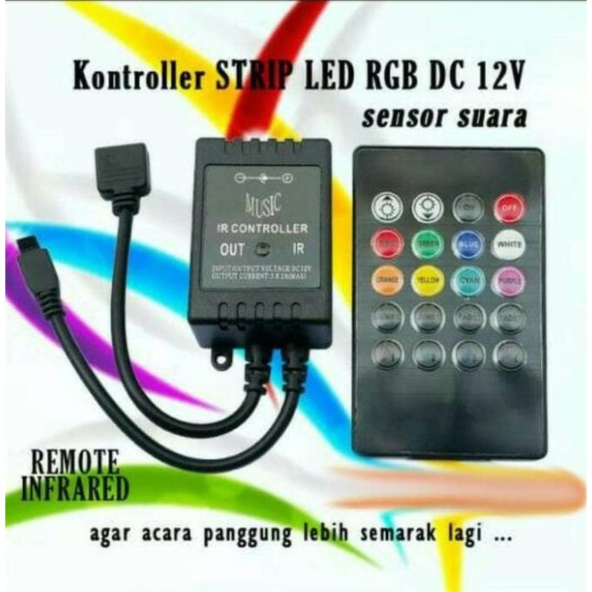 Lampu Led Strip Rgb 3528 Remote Sensor Musik Suara Plafon Audio Kolong