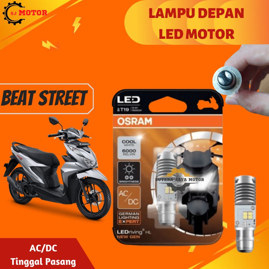 LAMPU DEPAN LED MOTOR HONDA BEAT STREET OSRAM LAMPU UTAMA BEAT AC/DC