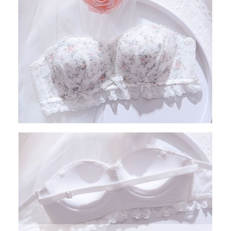 Lingerie payudara kecil menunjukkan bra tipis payudara sisi besar berkumpul tanpa cincin baja renda