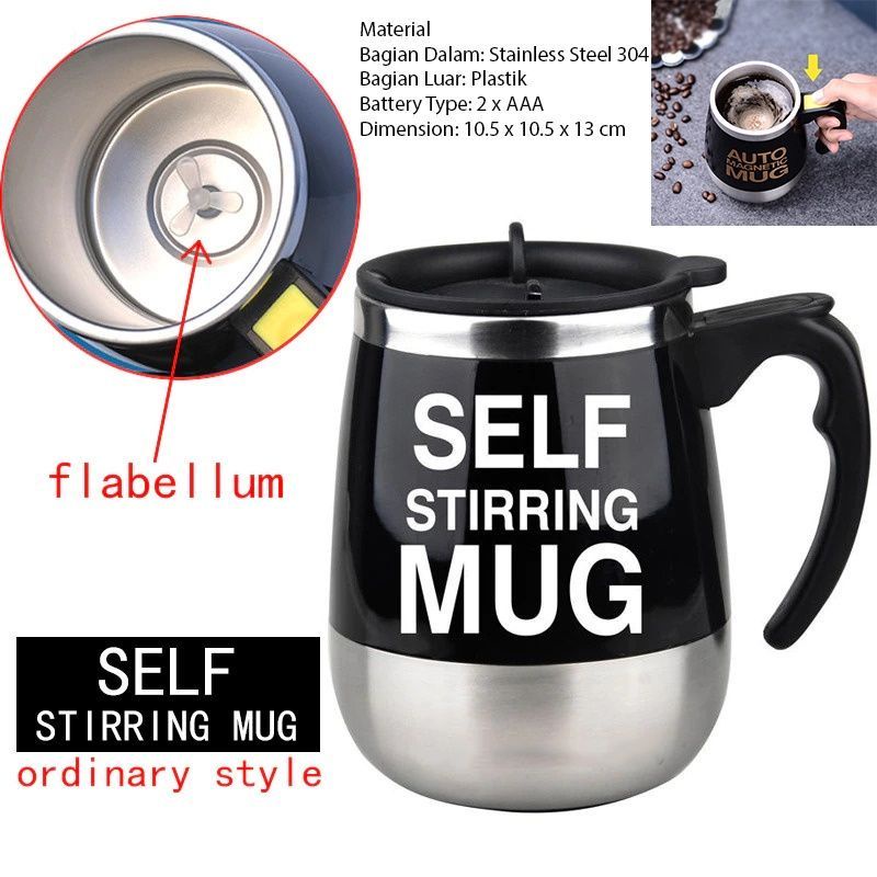 MH80GELAS ADUK OTOMATIS SELF STIRRING CUP 400ML/GELAS ADUK AUTOMATIC MAGNETIS STIRRING CUP 400ML/CANGKIR GELAS ADUK SERBAGUNA DAN OTOMATIS 400ML BATER