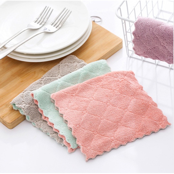 kain lap dapur anti minyak serap air lap piring serbaguna bahan microfiber