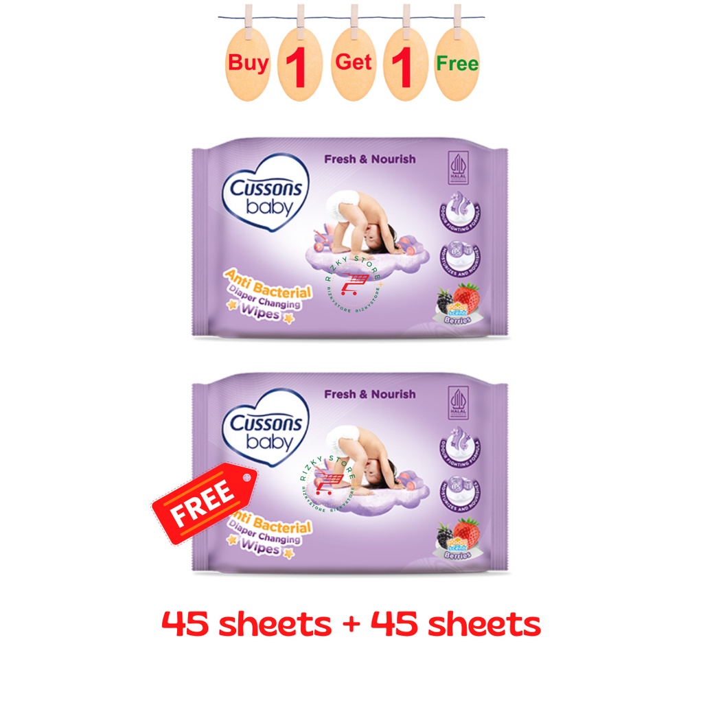 ORIGINAL Cussons Baby Wipes 50's (BUY 1 GET 1 FREE) / Cussons Wipes / Tissue Bayi