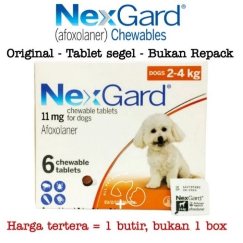 nexgard spactra obat kutu ( anjing ) 2 - 4kg 1 tube ampuh