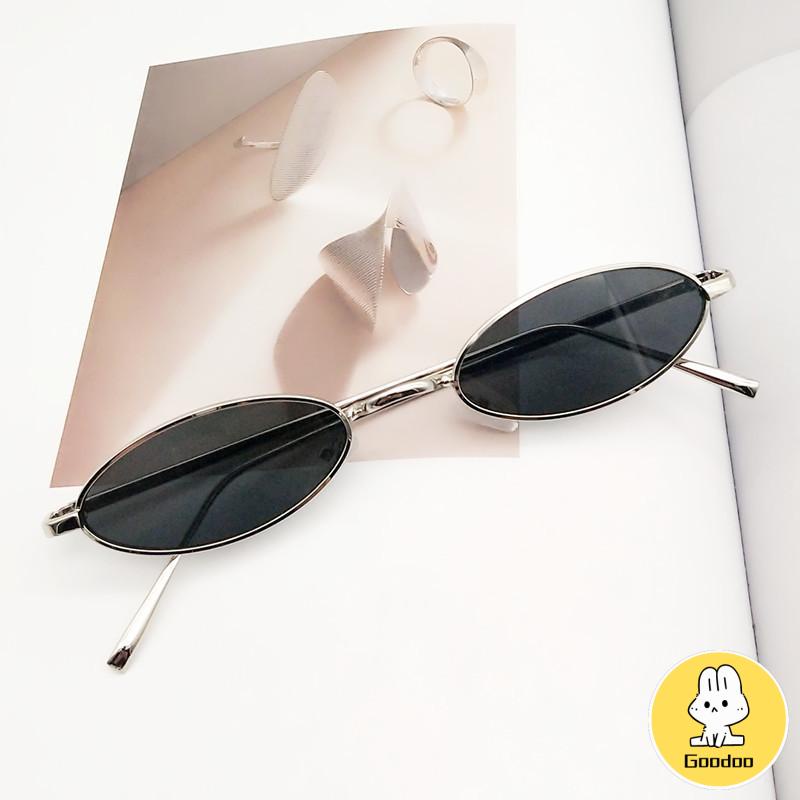 【Grosir】COD Kacamata Hitam Frame Metal Kecil Gaya Vintage untuk Wanita -Doo