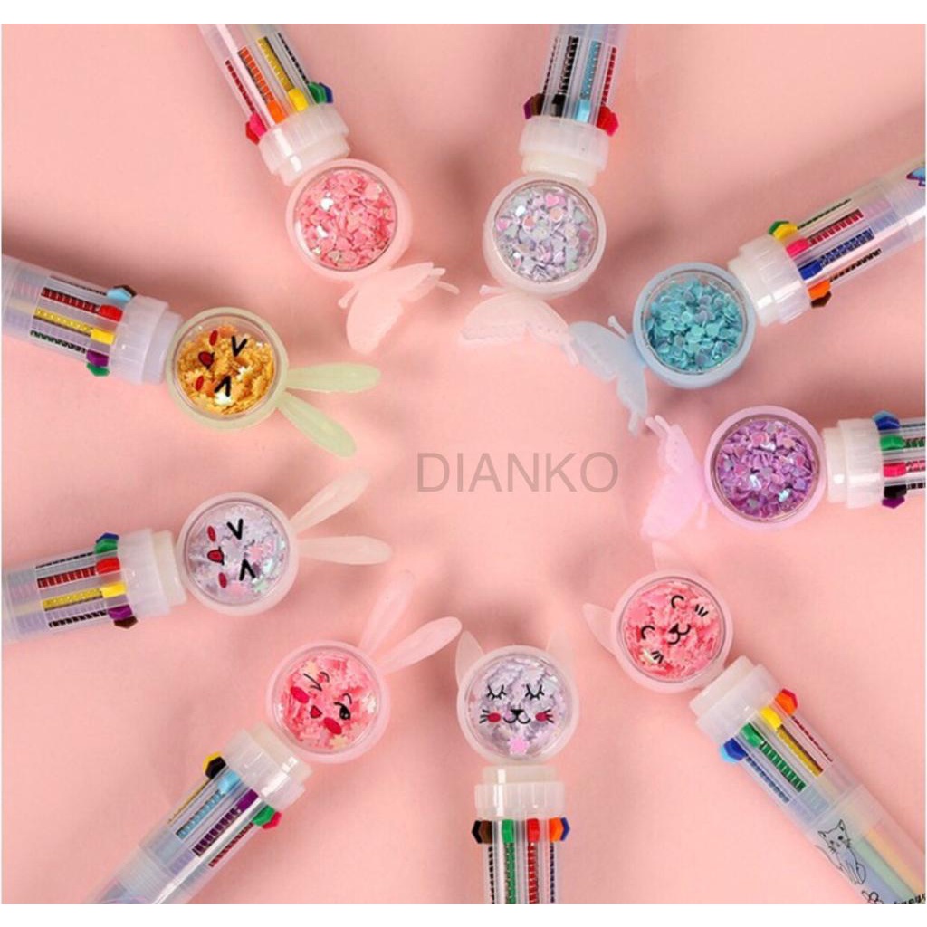 

Pulpen 10 warna bunny cat pen 10 color kelinci kucing Bolpoin 10Warna
