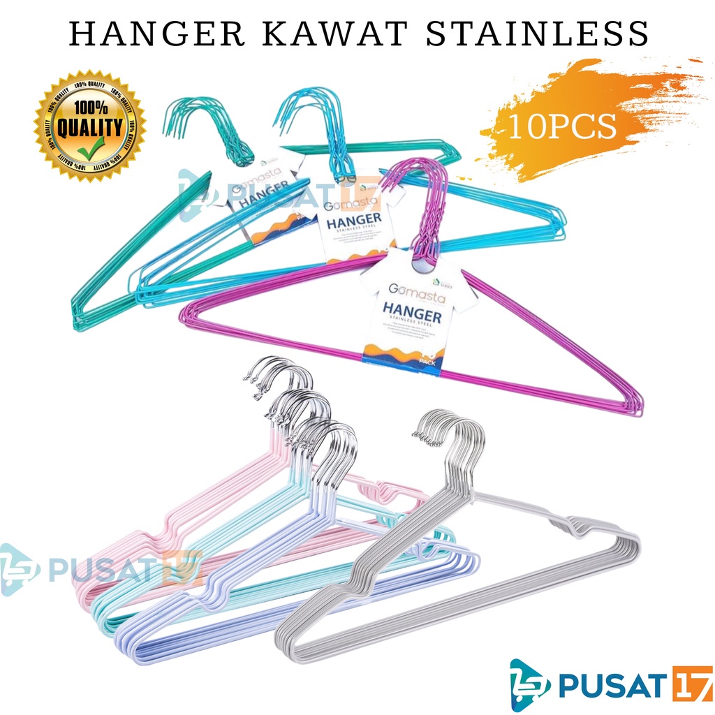 Gantungan Baju Stainless Anti Karat Hanger Kawat Isi 10 Pcs — 5