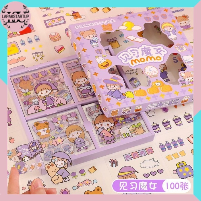 

100 Lembar Stiker Motif Kartun Korea Lucu Anti Air Dekorasi Handbook Scrapbook DIY LS - RANDOM