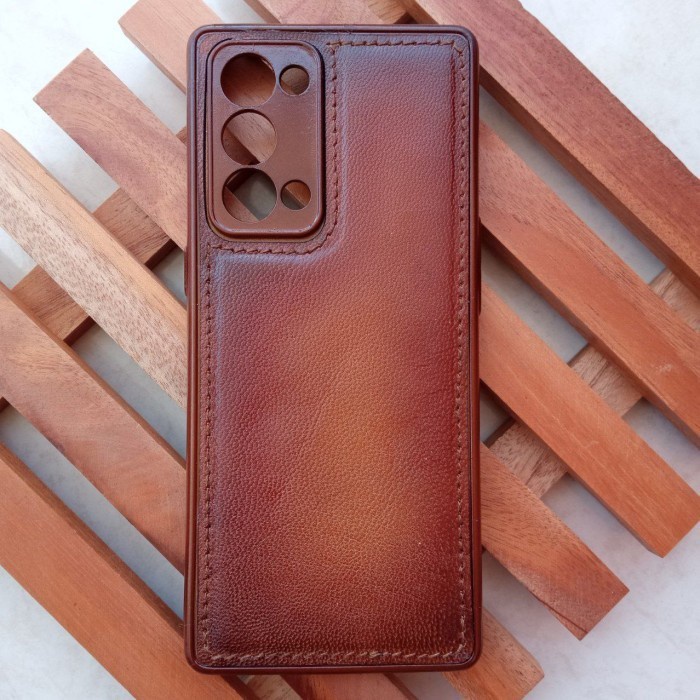 Custom Case Kulit Asli Oppo Reno 6 Pro 5G Free Design Nama & Logo