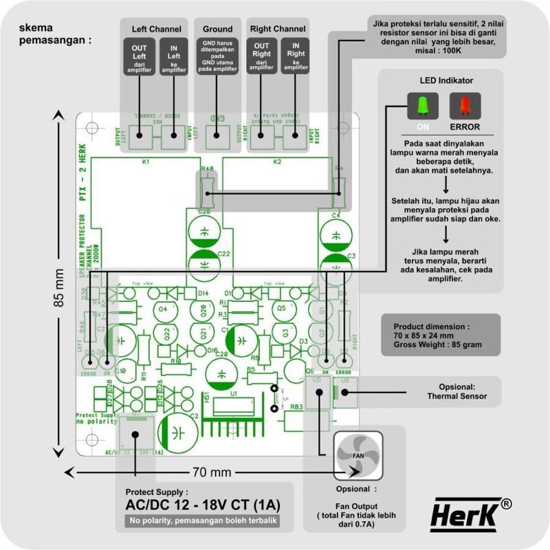 KIT SPEAKER PROTECTOR PROTEKTOR PROTEK PROTEC PTX-2 2X 2000W WATT PTX2