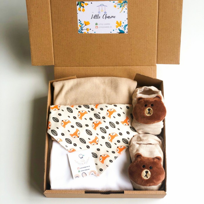 

[COD] Paket Hampers Bayi Kado lahiran bayi Gift set bayi Newborn baby Gift - BROWN, Polos