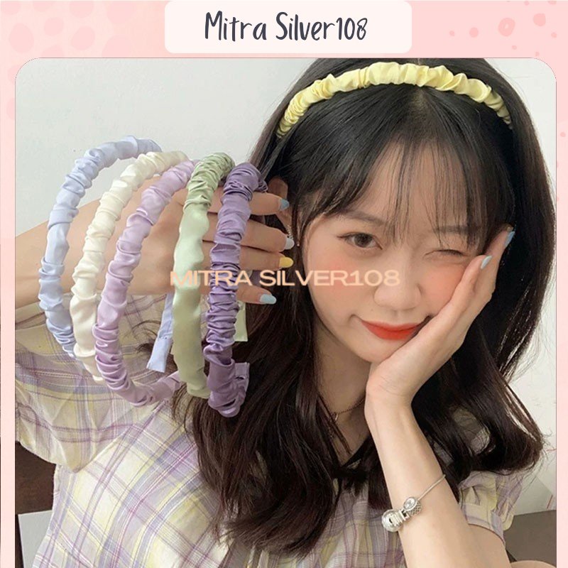 [MS108] BDO 05 - Bando Korea Kerut bahan satin | Bando Scrunchie Korea | Bando Impor