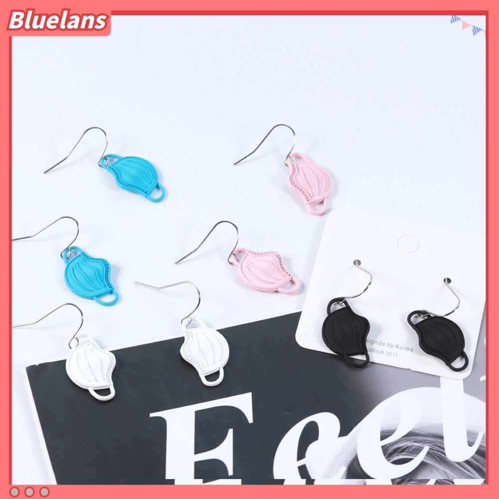 Bluelans Women Cartoon Face Cover Dangle Alloy Ear Hook Earrings Party Club Jewelry Gift