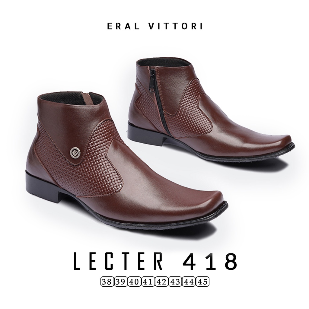 Eral Vittori - Lecter 418 Sepatu Pantofel Kulit Boots Formal Pria