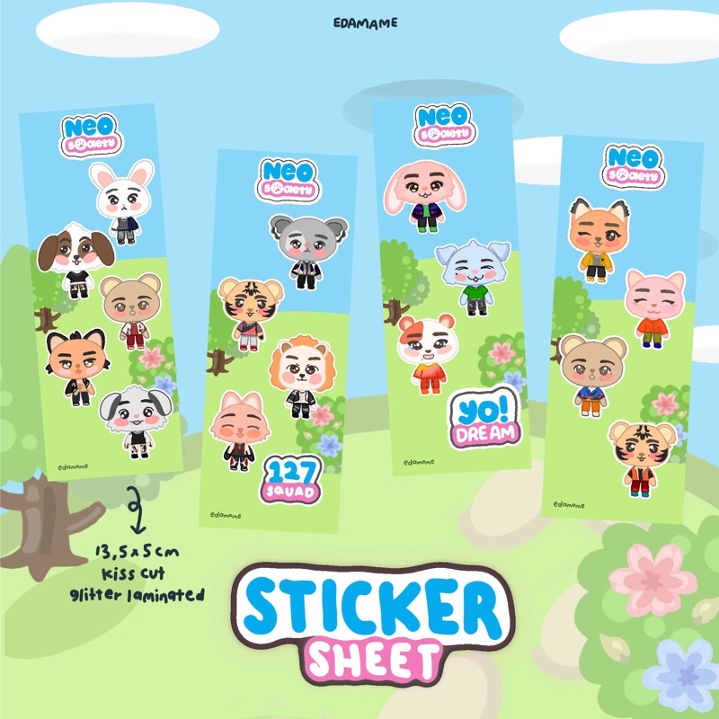 

NEO SOCIETY STICKER SHEET - nct dream & nct 127 fanmade goods by edamame
