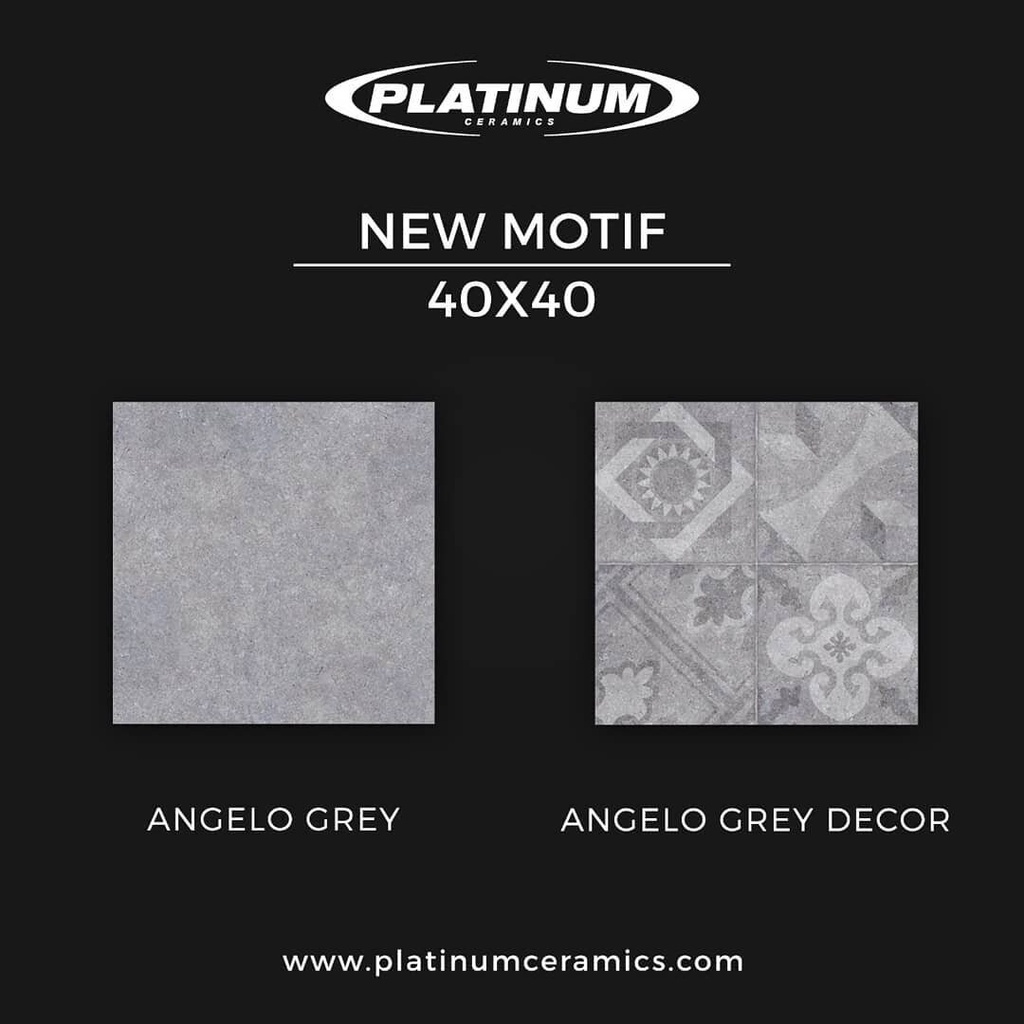 KERAMIK LANTAI 40X40 ANGELO GREY / PLATINUM / MATT / KW1