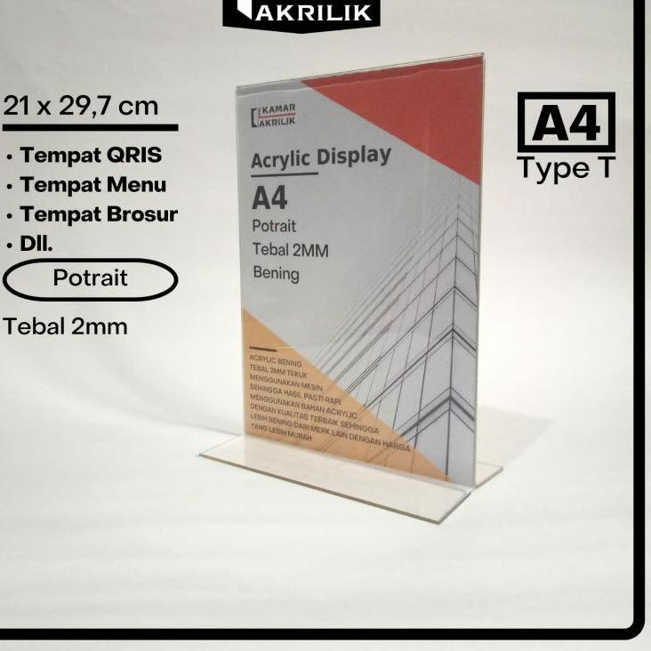 

Borong Sekarang Akrilik Tent Holder A4 T 2mm Bening/ Tempat Brosur