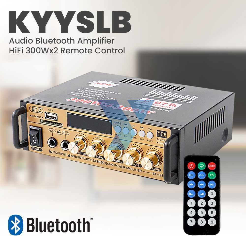 KYYSLB Audio Bluetooth Amplifier HiFi 300Wx2 Remote Control - BT-198E ( Al-Yusi )