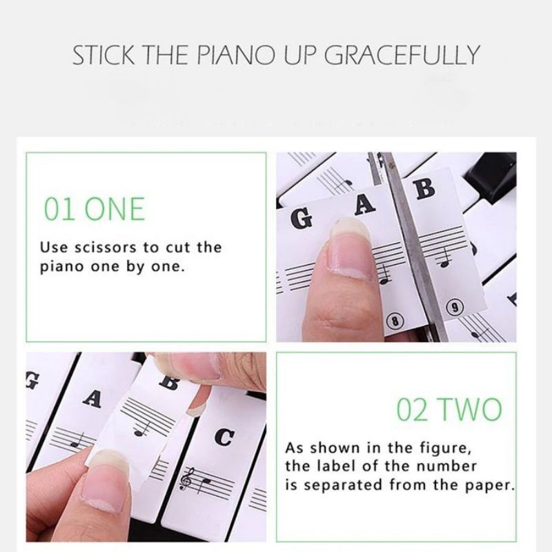 Sticker Tuts Piano / Stiker Keyboard Piano / Piano Key Sticker