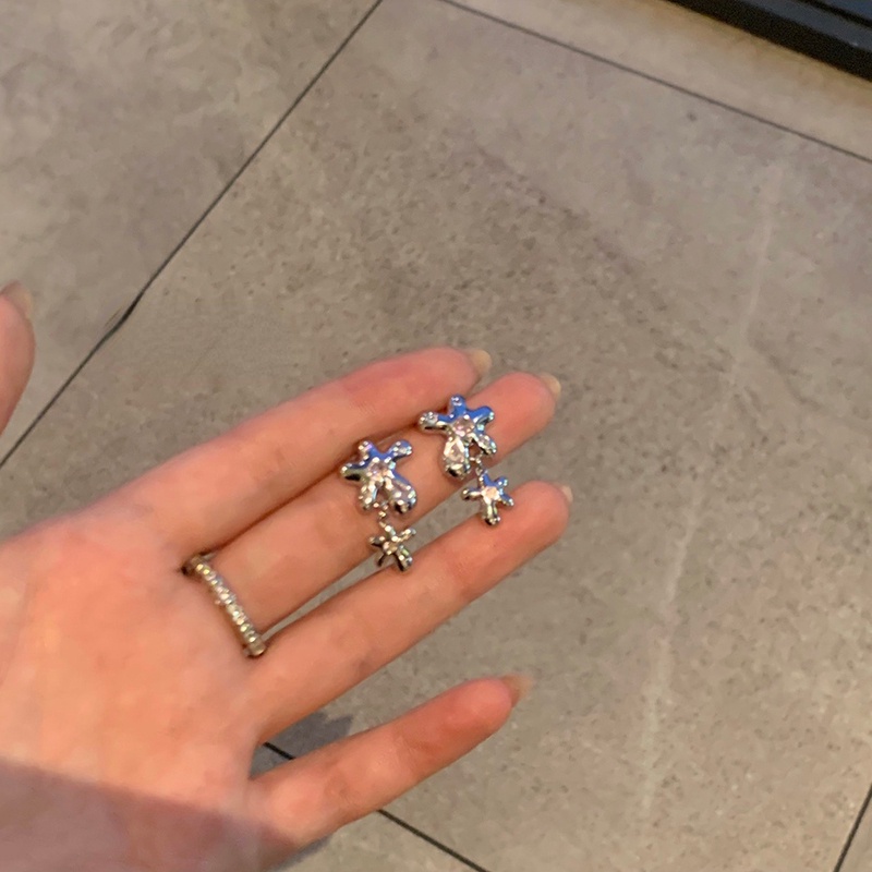 Anting Tusuk Lapis Silver 925 Model Bunga Untuk Wanita