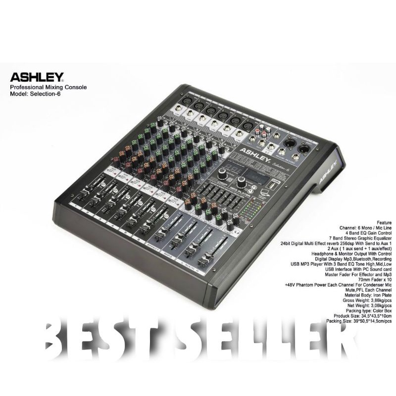 ASHLEY SELECTION 6 Bluetooth USB Mixer 6 Channel Original