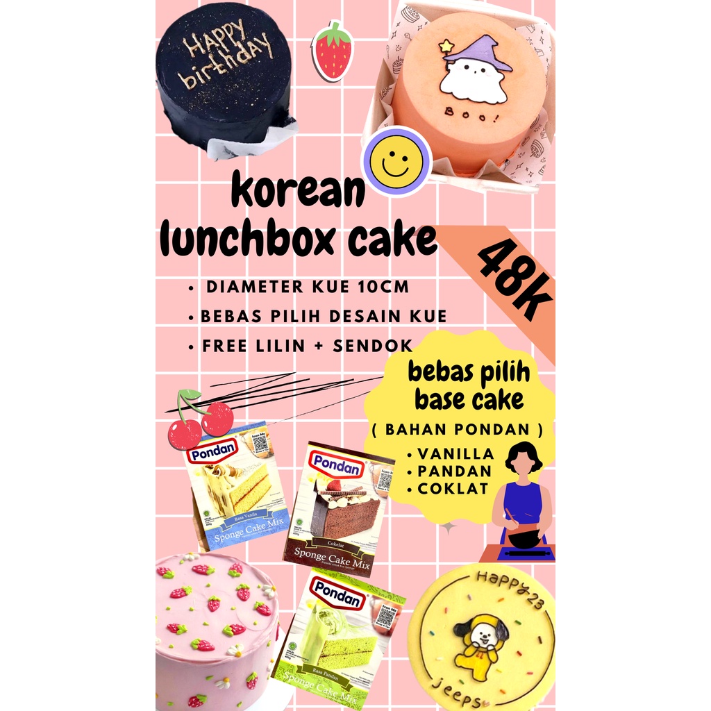 Jual KOREAN LUNCH BOX CAKE (bebas pilih rasa) Shopee Indonesia