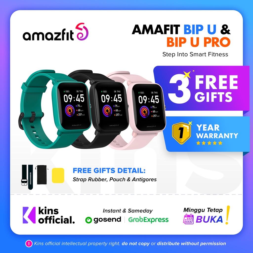 Amazfit BIP U &amp; Amazfit BIP U PRO Smartwatch Jam Tangan Digital Pintar International Version