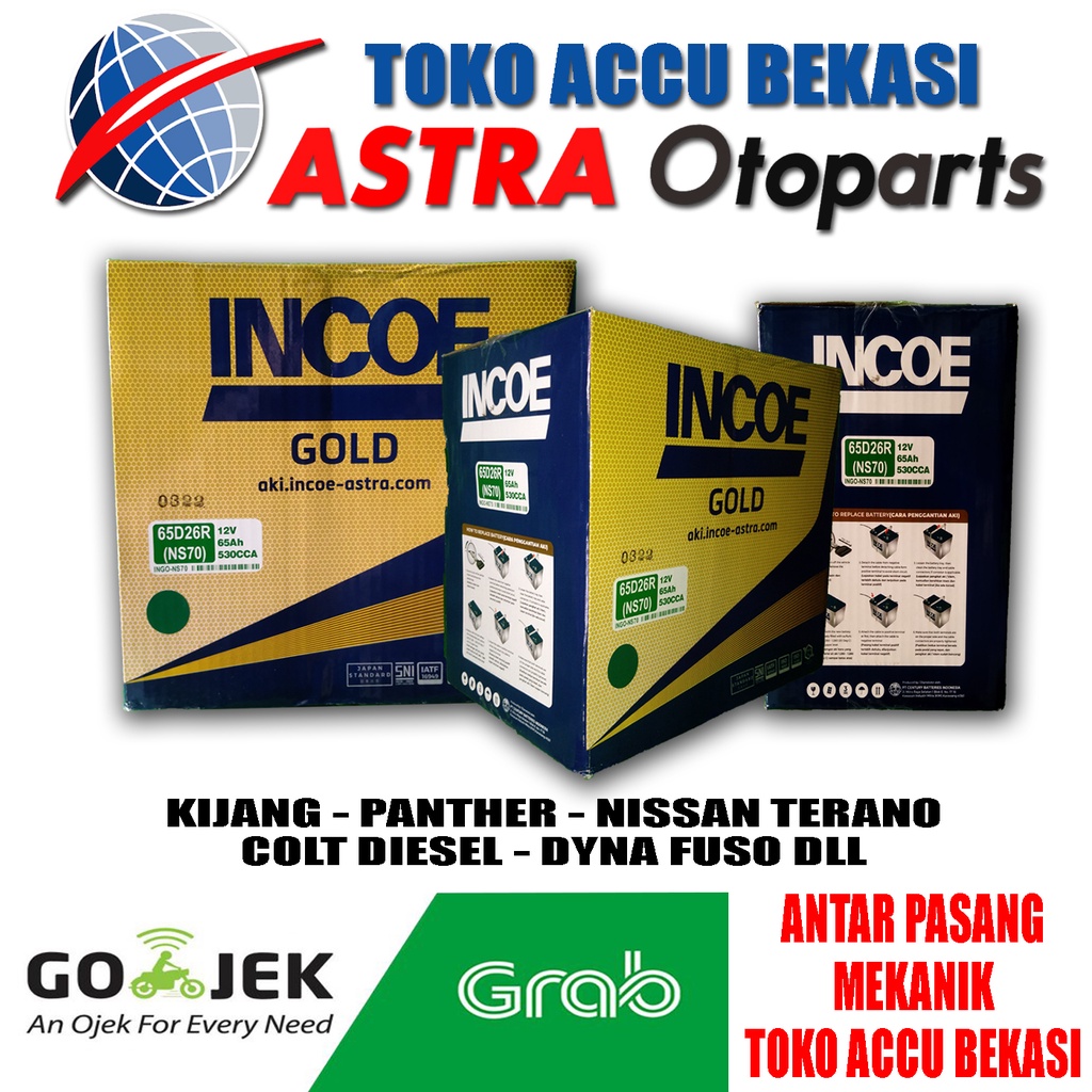 Incoe Gold NS70 Aki Mobil Kijang Panther Nissan Terano Colt Dyna Fuso