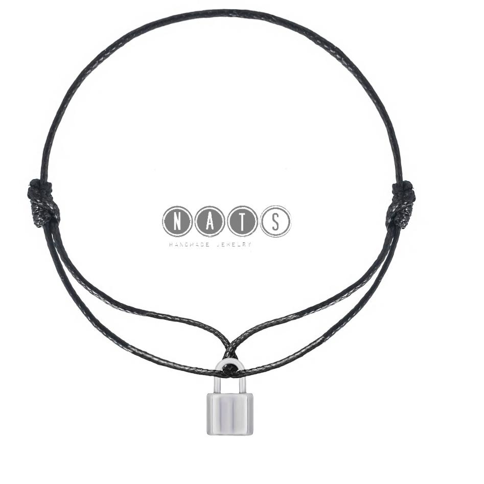 Nats Living Gelang Tali BTS Gembok 3 Dimensi, Gelang V BTS, Gelang Tae Hyung BTS, Anti Karat "BBL.31