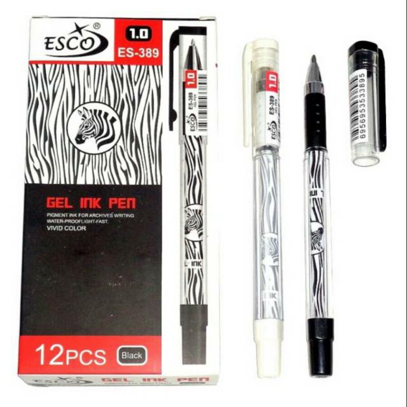 

Pulpen gel hitam ESCO ES-389