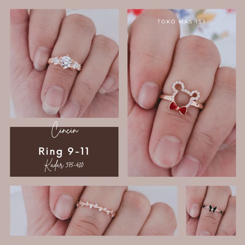 WAJIB TANYA STOK Realpic Cincin Emas Asli Kadar 375-420 | Ring 9-11 | Part 2