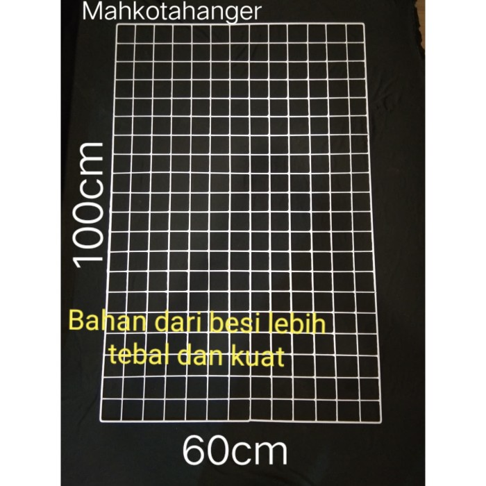 Tempat Perhiasan Jaring Ram Besi Dinding Ukuran 60X100Cm Gantungan Hook Ram Display