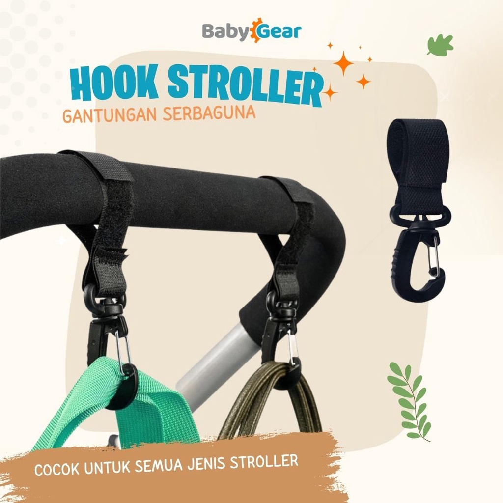 Gantungan Stroller Hook Stroller Klip Pengait Tas Belanja Universal Untuk Stroller Bayi