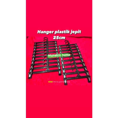 Hanger jepit plastik hitam (Tebal dan lentur)