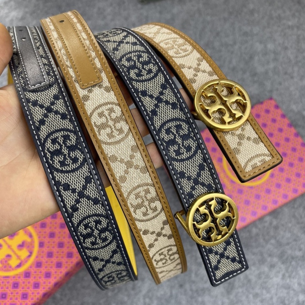 IKAT PINGGANG WANITA TORY BURCH T MONOGRAM JACQUARD REVERSIBLE BELT WOMEN