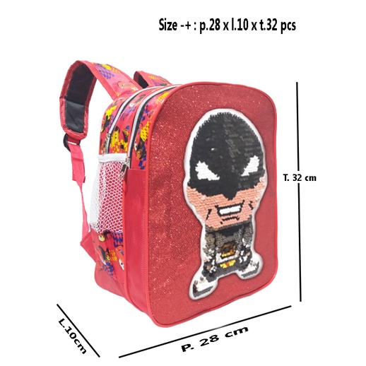 Tas Sekolah Anak Laki-Laki PAUD/TK Ransel Sequin/Usap karakter ULTRAMAN FREE PENSIL WARNA 1 PACK