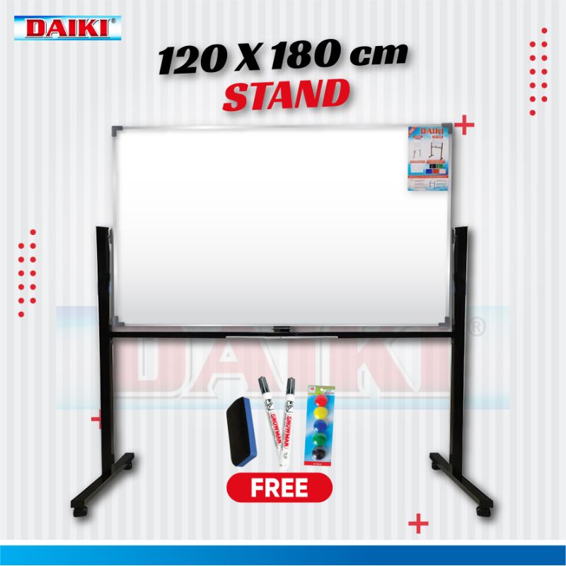 

Baru Papan Tulis Putih Single Face Stand Uk 120X180 Cm