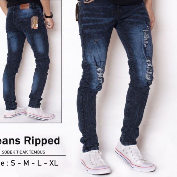 Rekomendasi Celana Levis Snow Denim - S, M, L, XL - Dark Grey, Snow Grey - Distro Ripped Hitam Panja