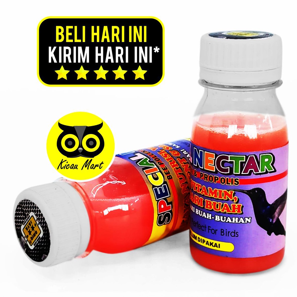 PAKAN MAKANAN MINUMAN BURUNG PLECI KOLIBRI SPECIAL NECTAR NEKTAR BEE POLLEN PROPOLIS ORIQ JAYA VSPNO